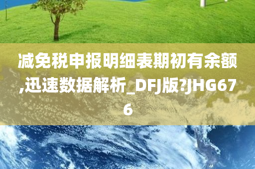 减免税申报明细表期初有余额,迅速数据解析_DFJ版?JHG676