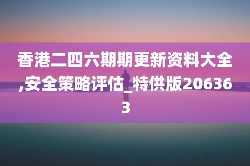 香港二四六期期更新资料大全,安全策略评估_特供版206363