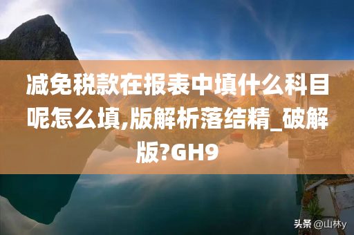 减免税款在报表中填什么科目呢怎么填,版解析落结精_破解版?GH9