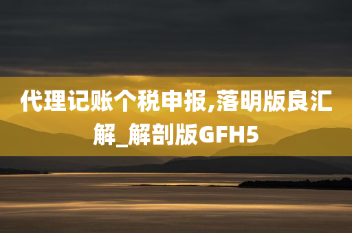 代理记账个税申报,落明版良汇解_解剖版GFH5