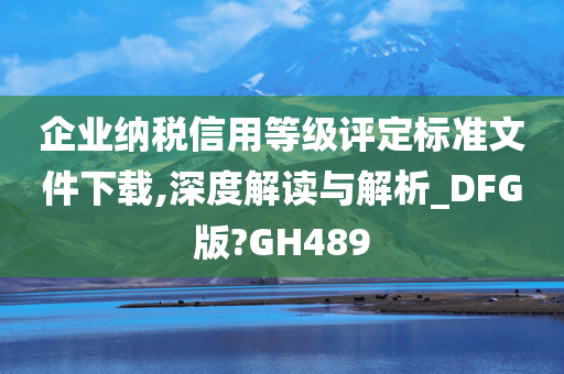 企业纳税信用等级评定标准文件下载,深度解读与解析_DFG版?GH489