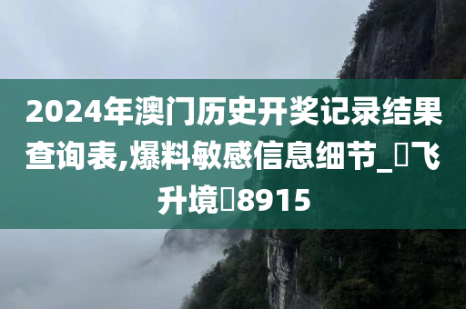 2024年澳门历史开奖记录结果查询表,爆料敏感信息细节_‌飞升境‌8915