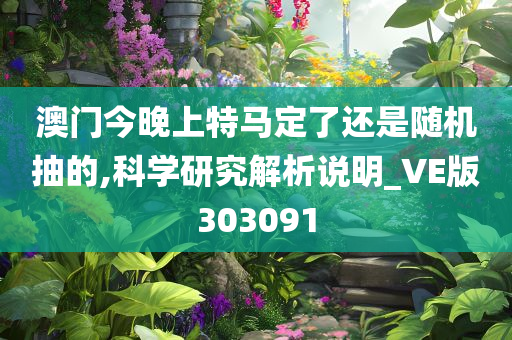 澳门今晚上特马定了还是随机抽的,科学研究解析说明_VE版303091