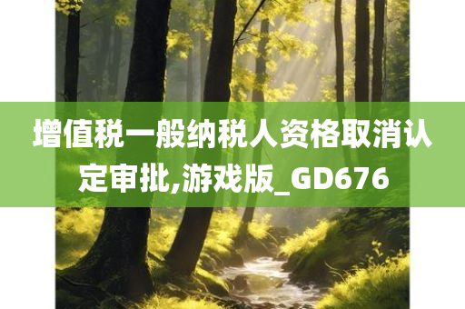 增值税一般纳税人资格取消认定审批,游戏版_GD676