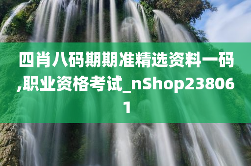 四肖八码期期准精选资料一码,职业资格考试_nShop238061