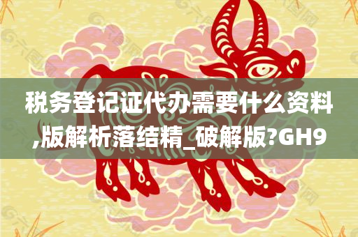 税务登记证代办需要什么资料,版解析落结精_破解版?GH9