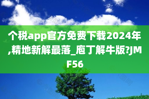 个税app官方免费下载2024年,精地新解最落_庖丁解牛版?JMF56