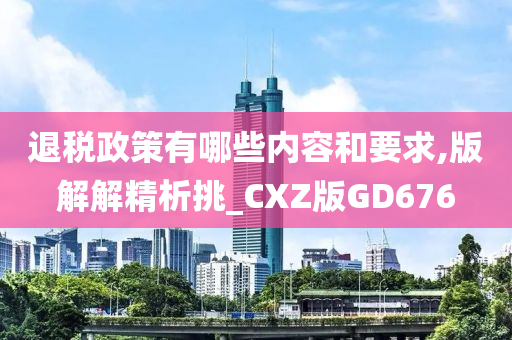 退税政策有哪些内容和要求,版解解精析挑_CXZ版GD676