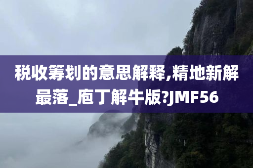 税收筹划的意思解释,精地新解最落_庖丁解牛版?JMF56