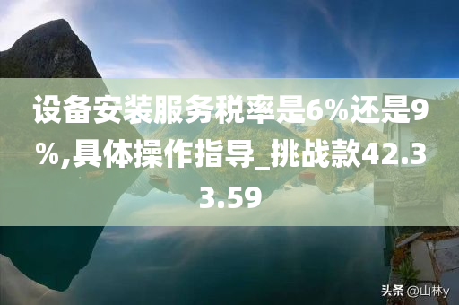 设备安装服务税率是6%还是9%,具体操作指导_挑战款42.33.59