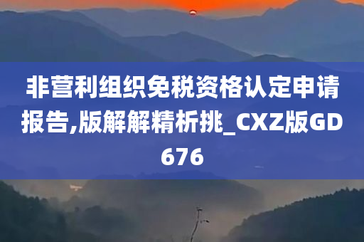 非营利组织免税资格认定申请报告,版解解精析挑_CXZ版GD676