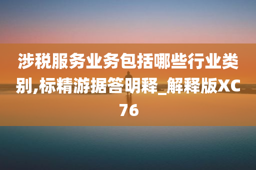 涉税服务业务包括哪些行业类别,标精游据答明释_解释版XC76