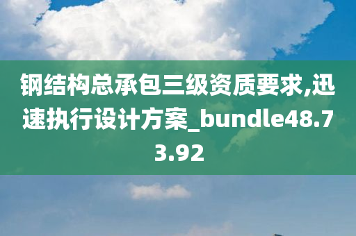 钢结构总承包三级资质要求,迅速执行设计方案_bundle48.73.92