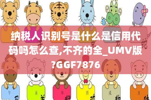 纳税人识别号是什么是信用代码吗怎么查,不齐的全_UMV版?GGF7876