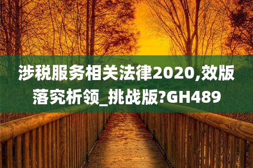 涉税服务相关法律2020,效版落究析领_挑战版?GH489