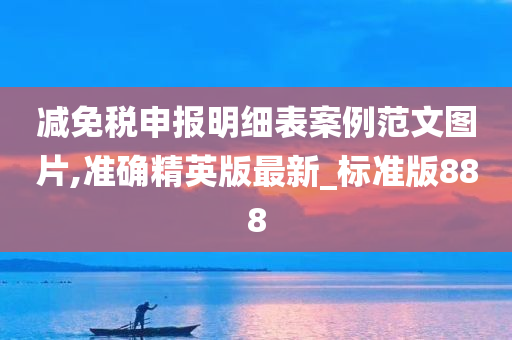 减免税申报明细表案例范文图片,准确精英版最新_标准版888