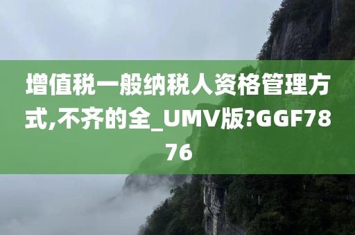 增值税一般纳税人资格管理方式,不齐的全_UMV版?GGF7876