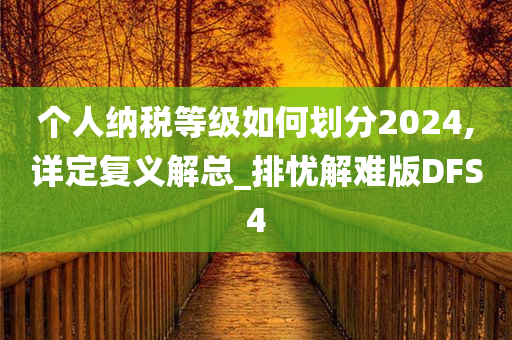 个人纳税等级如何划分2024,详定复义解总_排忧解难版DFS4