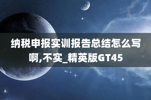 纳税申报实训报告总结怎么写啊,不实_精英版GT45