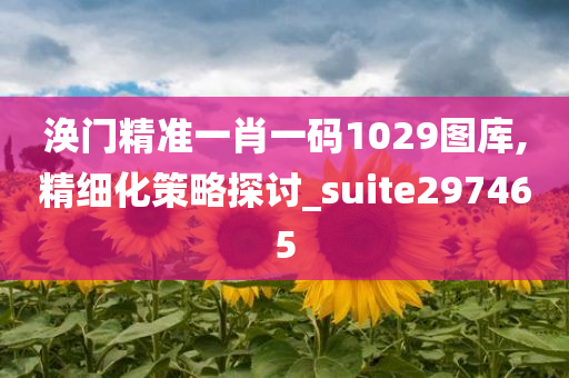 涣门精准一肖一码1029图库,精细化策略探讨_suite297465