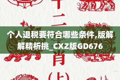 个人退税要符合哪些条件,版解解精析挑_CXZ版GD676