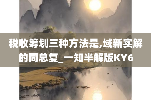 税收筹划三种方法是,域新实解的同总复_一知半解版KY6