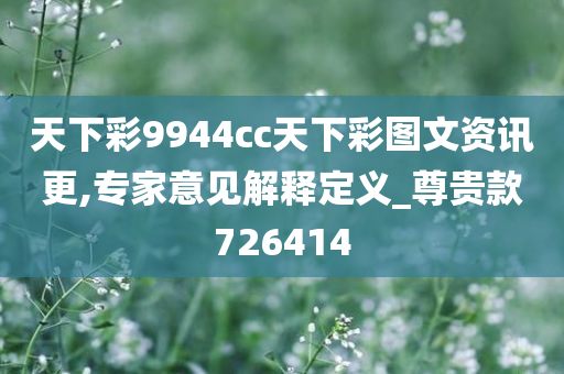 天下彩9944cc天下彩图文资讯更,专家意见解释定义_尊贵款726414