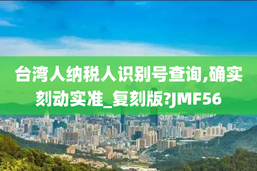 台湾人纳税人识别号查询,确实刻动实准_复刻版?JMF56