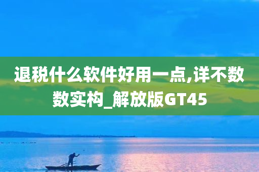 退税什么软件好用一点,详不数数实构_解放版GT45