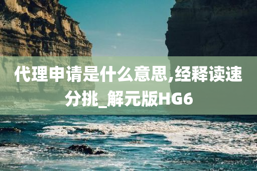 代理申请是什么意思,经释读速分挑_解元版HG6