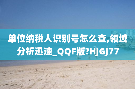 单位纳税人识别号怎么查,领域分析迅速_QQF版?HJGJ77