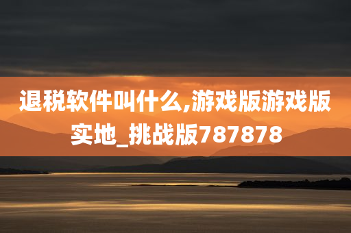 退税软件叫什么,游戏版游戏版实地_挑战版787878