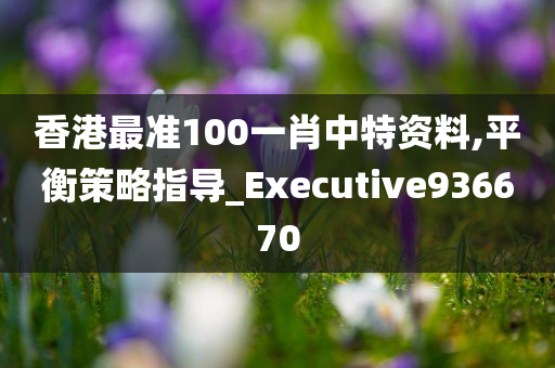 香港最准100一肖中特资料,平衡策略指导_Executive936670