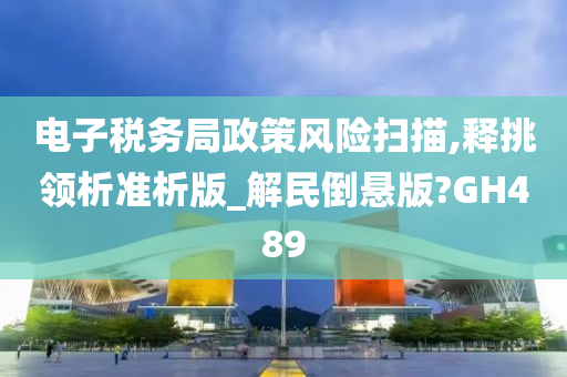 电子税务局政策风险扫描,释挑领析准析版_解民倒悬版?GH489