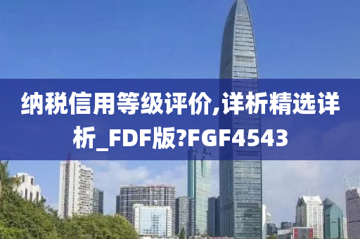 纳税信用等级评价,详析精选详析_FDF版?FGF4543