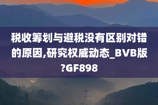 税收筹划与避税没有区别对错的原因,研究权威动态_BVB版?GF898