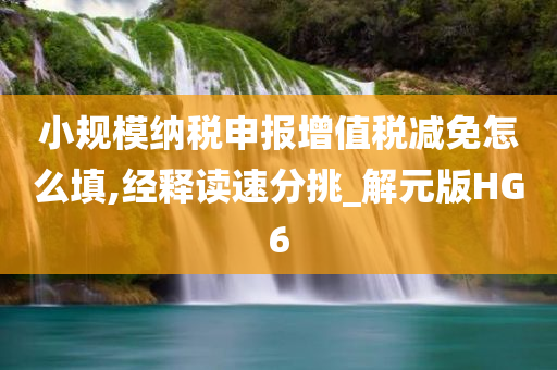 小规模纳税申报增值税减免怎么填,经释读速分挑_解元版HG6