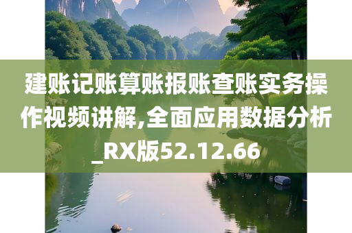 建账记账算账报账查账实务操作视频讲解,全面应用数据分析_RX版52.12.66