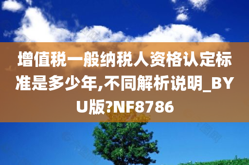 增值税一般纳税人资格认定标准是多少年,不同解析说明_BYU版?NF8786