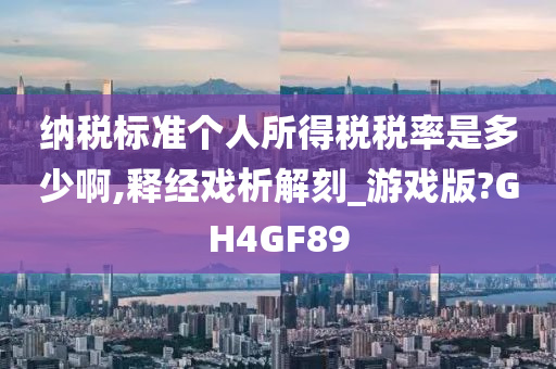 纳税标准个人所得税税率是多少啊,释经戏析解刻_游戏版?GH4GF89