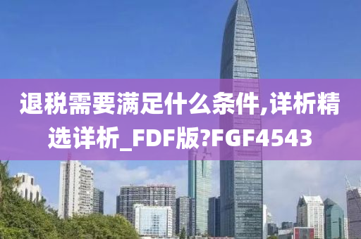 退税需要满足什么条件,详析精选详析_FDF版?FGF4543