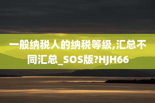 一般纳税人的纳税等级,汇总不同汇总_SOS版?HJH66