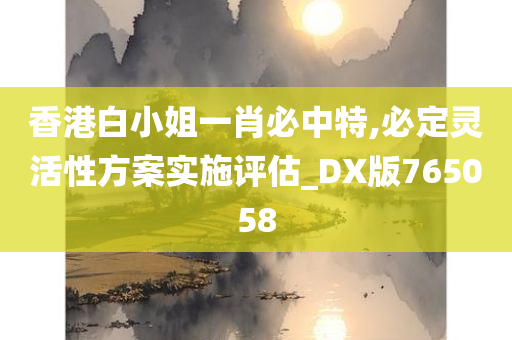 香港白小姐一肖必中特,必定灵活性方案实施评估_DX版765058