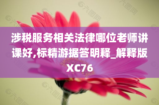 涉税服务相关法律哪位老师讲课好,标精游据答明释_解释版XC76