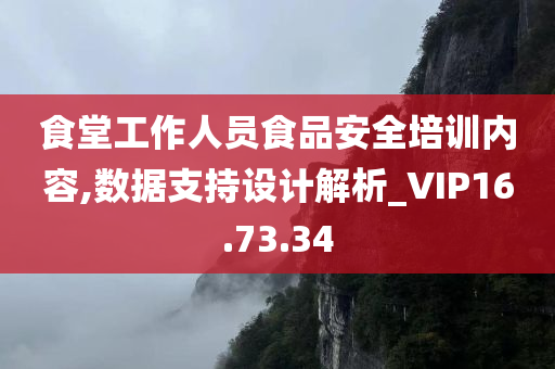 食堂工作人员食品安全培训内容,数据支持设计解析_VIP16.73.34