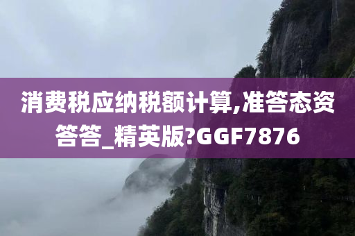 消费税应纳税额计算,准答态资答答_精英版?GGF7876