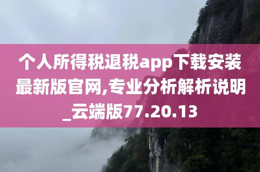 个人所得税退税app下载安装最新版官网,专业分析解析说明_云端版77.20.13