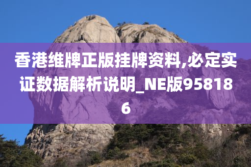 香港维牌正版挂牌资料,必定实证数据解析说明_NE版958186