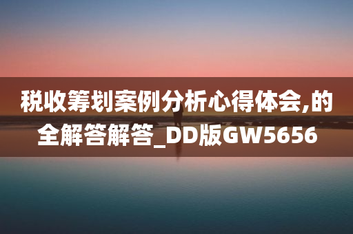 税收筹划案例分析心得体会,的全解答解答_DD版GW5656