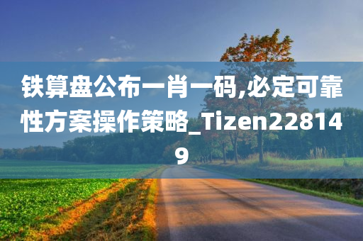 铁算盘公布一肖一码,必定可靠性方案操作策略_Tizen228149